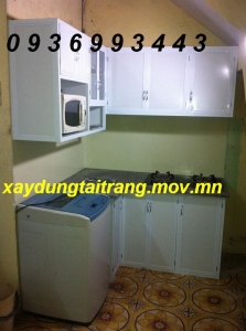 tủ bếp nhôm kính sơn điện