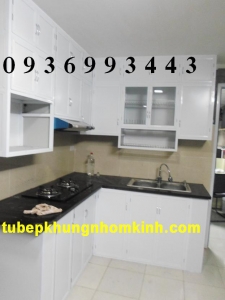 Tủ bếp nhôm kính