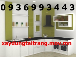 Thiết kế tủ bếp nhôm kính