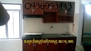 thi công tủ bếp nhôm vân gỗ đẹp