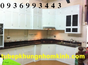 Tủ bếp nhôm sơn tĩnh điện