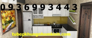 Thiết kế tủ bếp nhôm sơn tĩnh điện