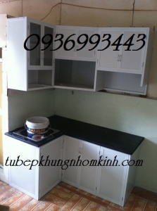 tủ bếp nhôm sơn tĩnh điện