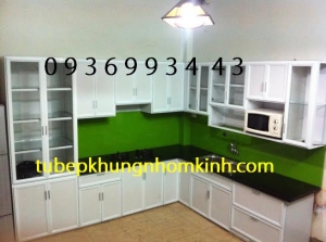 thi công tủ bếp nhôm