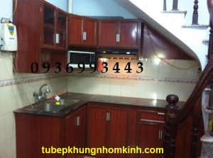 tu bep nhom van go chu L