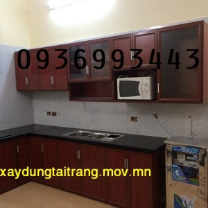 tủ bếp vân gỗ