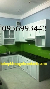 thi cong tu bep nhom son tinh dien