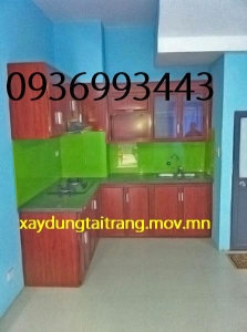 tủ bếp vân gỗ