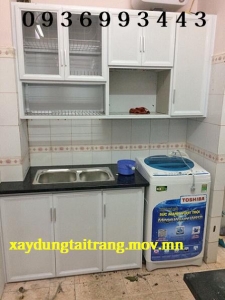 tủ bếp nhôm sơn tĩnh điện
