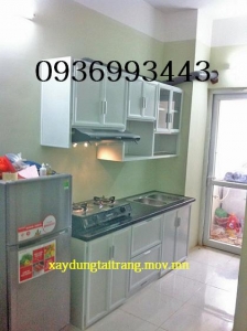thi công tủ bếp nhôm tĩnh điện