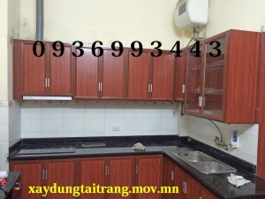 tủ bếp nhôm vân gỗ đẹp