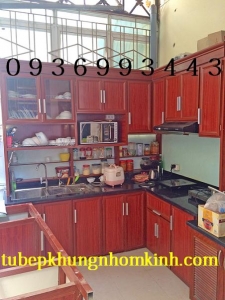 thiết kế tủ nhôm vân gỗ