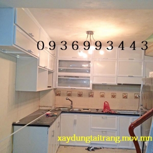 Tủ bếp nhốm sơn tĩnh điện đẹp