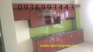 tủ bếp vân gỗ
