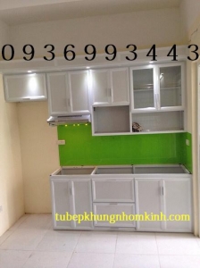 tủ bếp nhôm sơn tĩnh điện đẹp