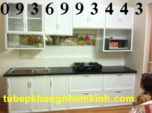 tủ bếp nhôm sơn tĩnh điện