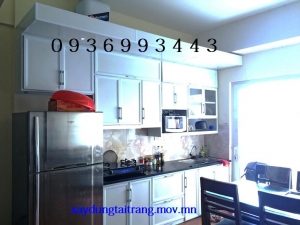 tủ bếp nhôm sơn tĩnh điện