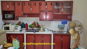 tủ bếp vân gỗ