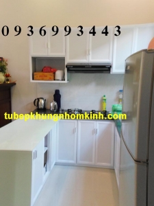 tủ bếp nhôm kính nhôm sơn tĩnh điện