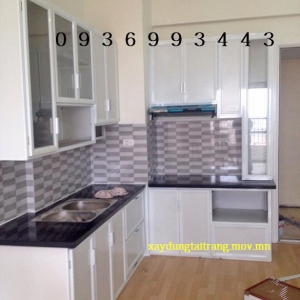 tủ bếp nhôm sơn tĩnh điện đẹp