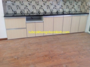 tủ bếp nhôm cánh laminate đẹp