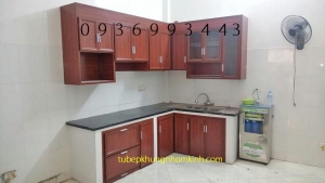 Tủ bếp nhôm vân gỗ