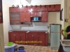 tủ bếp nhôm vân gỗ chữ I đẹp - anh 1