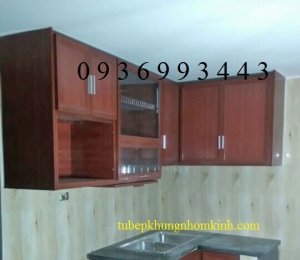 tủ bếp vân gỗ