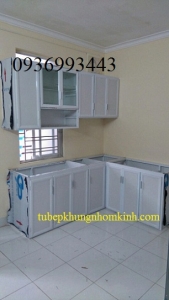 tủ bếp nhôm sơn tĩnh điện