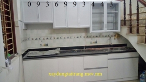 tủ bếp nhôm kính
