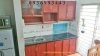 tủ bếp nhôm vân gỗ chữ I - anh 1