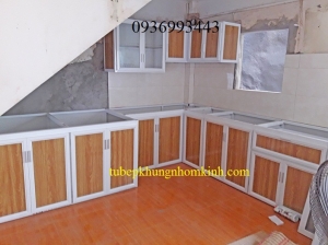 tủ bếp nhôm kính
