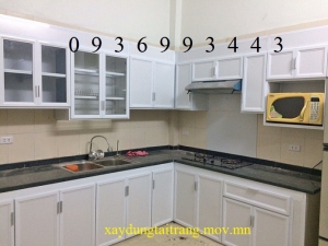 tủ bếp nhôm kính