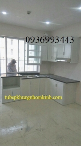 tủ bếp nhôm sơn tĩnh điện