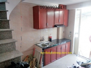 tủ bếp vân gỗ