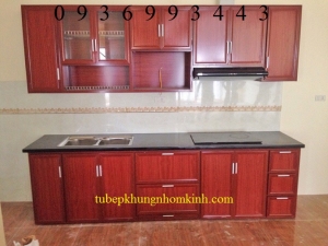 mẫu tủ bếp nhôm