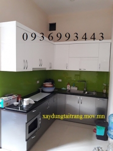 tủ bếp gỗ nhựa chữ L