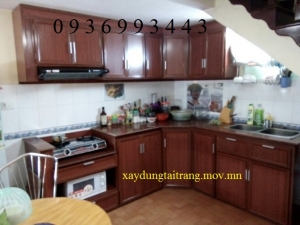 mẫu tủ bếp nhôm vân gỗ