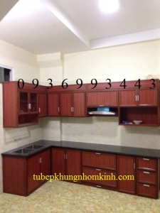 tu bep nhom van go chu L